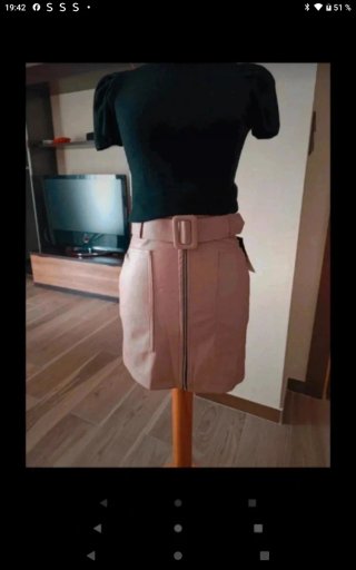Falda mini polipiel rosa nude Kira T.M