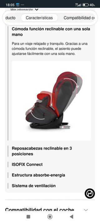 Silla coche Cybex Pallas M-Fix ISOFIX Grupo 1/2/3”