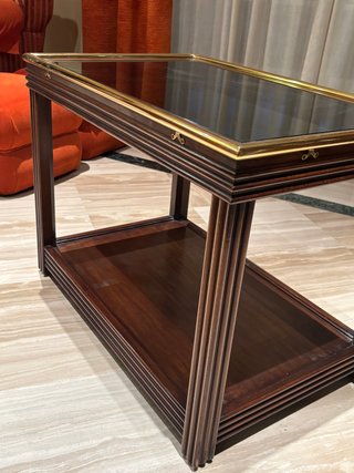 Mesa Rectangular Madera y Cristal ideal televisión