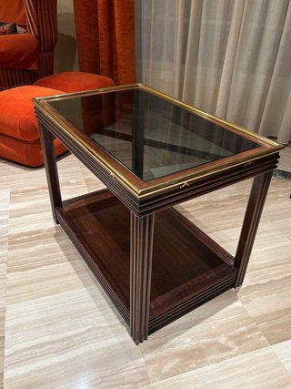 Mesa Rectangular Madera y Cristal ideal televisión