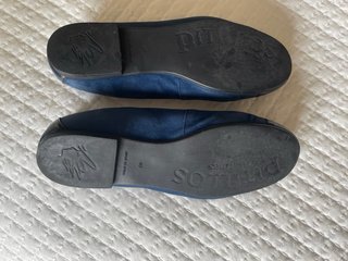 Manoletinas Azules de Piel Talla 40
