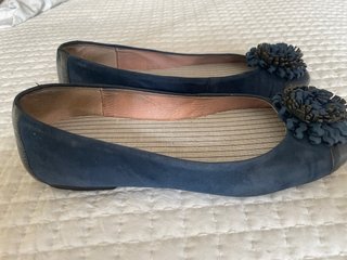 Manoletinas Azules de Piel Talla 40
