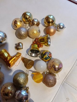 Lote adornos Navidad dorados y plateados