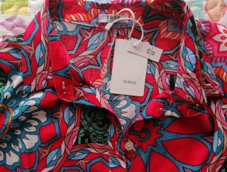 Vestido largo camisero estampado