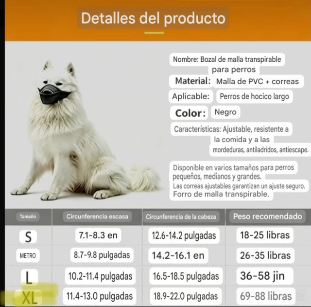 Bozal para Perro de Malla