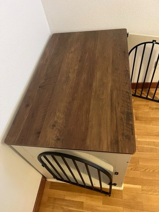 URGE Mueble Jaula Perro Madera Blanca Marrón