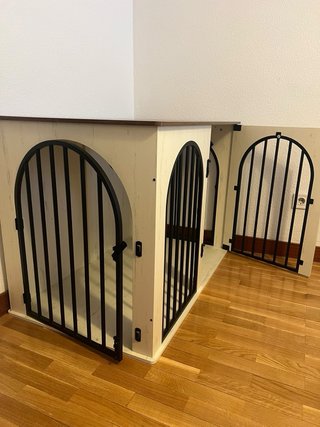 URGE Mueble Jaula Perro Madera Blanca Marrón