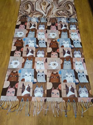 FULAR REVERSIBLE GATOS 180X70 CM 2 STOCK