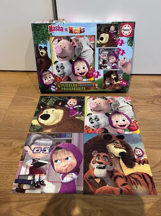Set 4 Puzzles Progresivos Masha y el Oso
