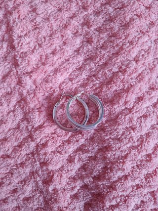 Pendientes aro triples plateados