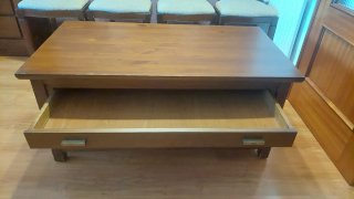 Conjunto comedor pino cerezo: 2 mesas + 6 sillas