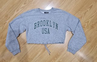 Sudadera corta Bershka gris