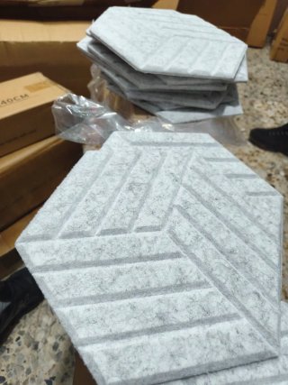 Paneles Acústicos Hexagonales Gris Claro 240 und