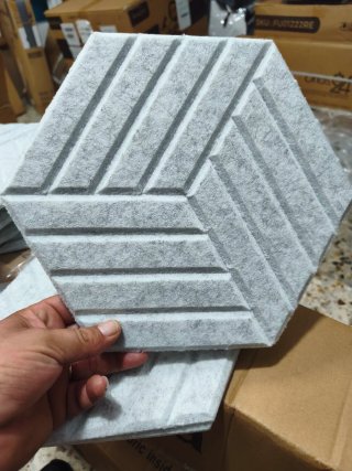Paneles Acústicos Hexagonales Gris Claro 240 und