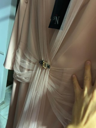 Vestido fiesta Sonia Peña rosa palo talla L NUEVO