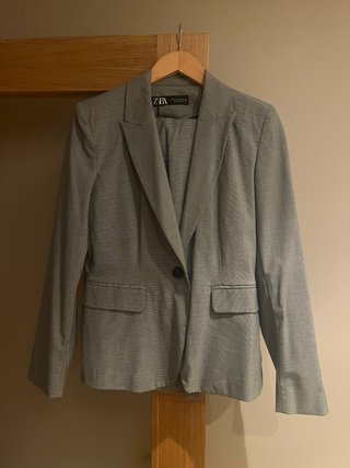 Traje Zara pata de gallo gris