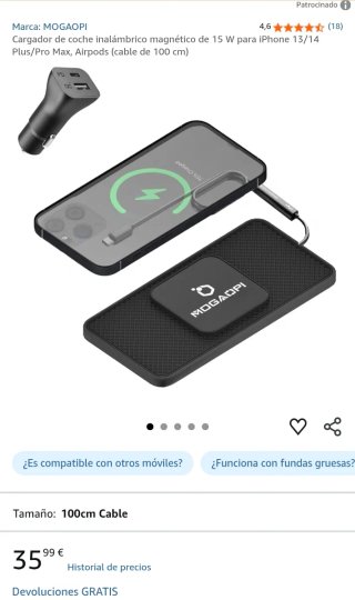 Cargador Coche Inalámbrico MOGAOPI 15W