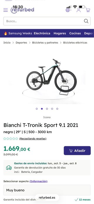 Ebike Bianchi T-Tronik 9.1 Talla M Solo 1000 km.