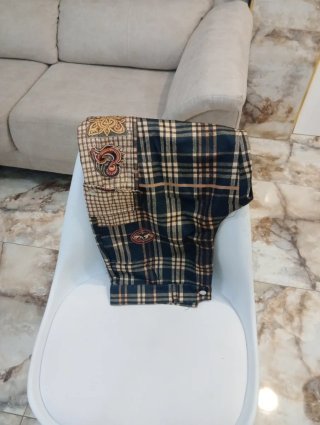 Pantalones de cuadros patchwork.talla L