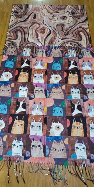 FULAR ESTAMPADO REVERSIBLE GATOS CUNA 2 STOCK
