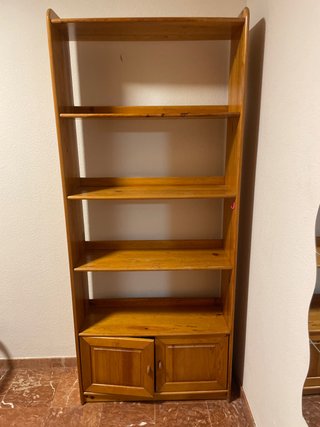 Estantería de madera con puertas