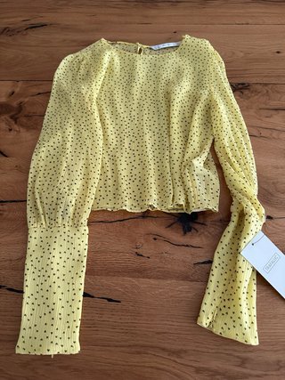 Zara cropped blusa amarilla