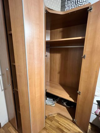 Armario Esquinero de Madera Color Roble