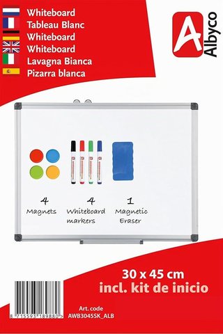 Pizarra magnética Albico 30x45 + Accesorios