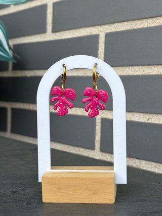 Pendientes Monstera Rosa