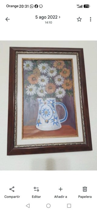Cuadro Óleo sobre Lienzo - Jarrón con Flores
