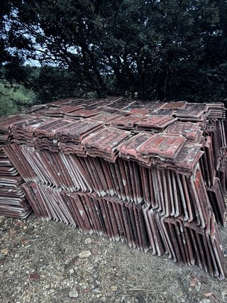 Lote de Tejas planas, de Cerámica