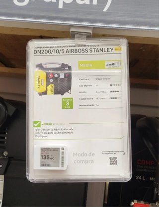 Compresor Stanley 1.5 HP 5L 10 Bar