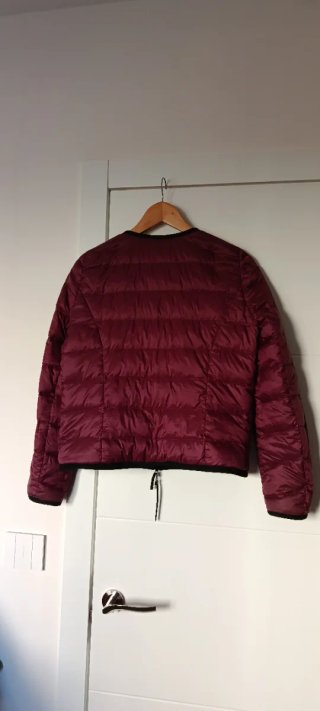 Chaqueta de plumas reversible mujer, negra+granate
