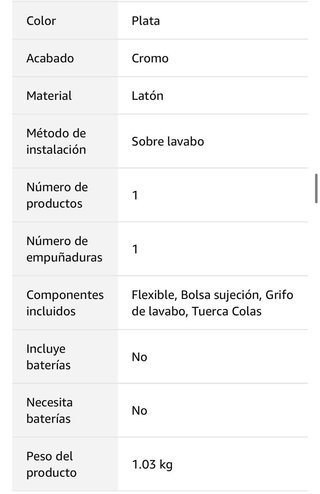 Grifo de lavabo Cromado - Nuevo a estrenar