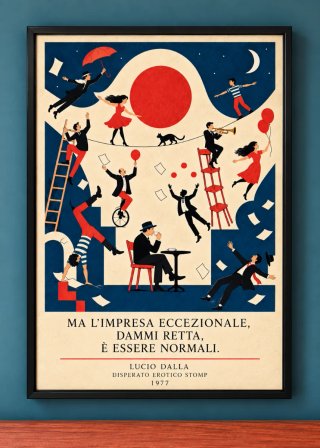 Stampa su tela ispirata a Lucio Dalla