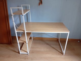 Mesa escritorio madera y metal