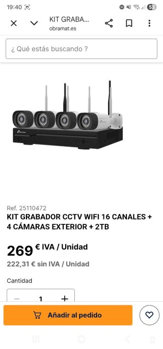 Kit Vigilancia WiFi Nivian 2TB 16CH completa.