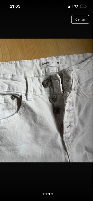 Pantalón vaquero campana blanco