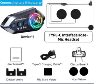 Intercomunicador Moto V12 Pro IP56, 3 unidades!