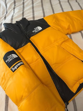 Supreme The North Face Nuptse Leather Jacket FW17