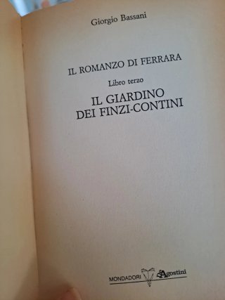 Libro di G. Bassani Il giardino dei Finzi-Contini