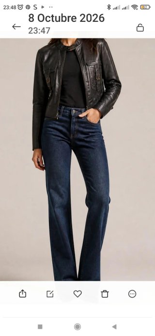 Chaqueta de piel azul petróleo