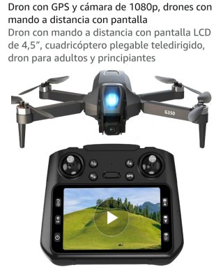 Dron con Cámara 1080p y Mando con Pantalla