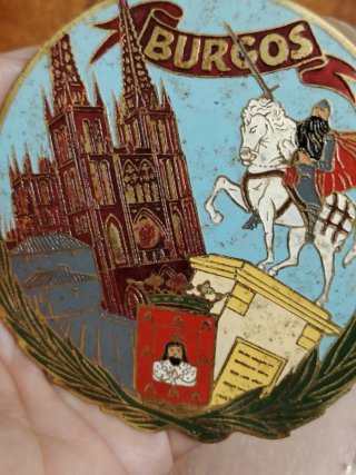 Chapa antigua Burgos moto Vespa