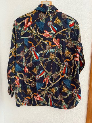 Camisa Oversize Estampada Mango Talla S