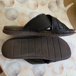 Sandali Uomo Vera Pelle Nera Made in Italy 43
