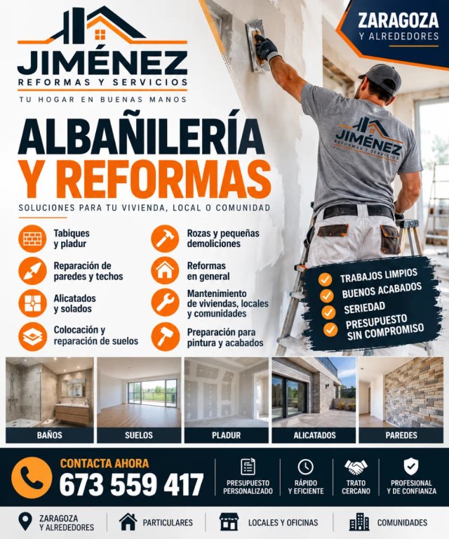 Albañilería y reformas – Trabajos profesionales
