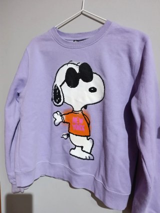Sudadera Zara Snoopy Morada Talla S