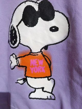 Sudadera Zara Snoopy Morada Talla S