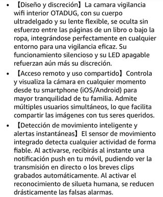 Mini Cámara Vigilancia WiFi HD · Nueva